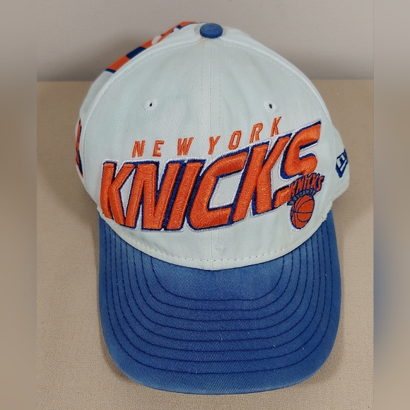 Vtg New York Knicks AJD Snapback Hat 90's Rare Large Logo Throwback Blue Tint - Picture 9 of 10